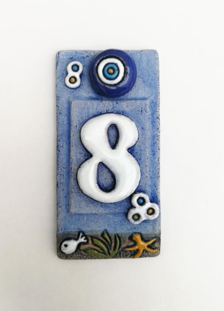 Özel Tasarım  Seramik 8 Kapı Numarası Kapı Önü Aksesuar