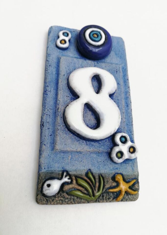Özel Tasarım  Seramik 8 Kapı Numarası Kapı Önü Aksesuar