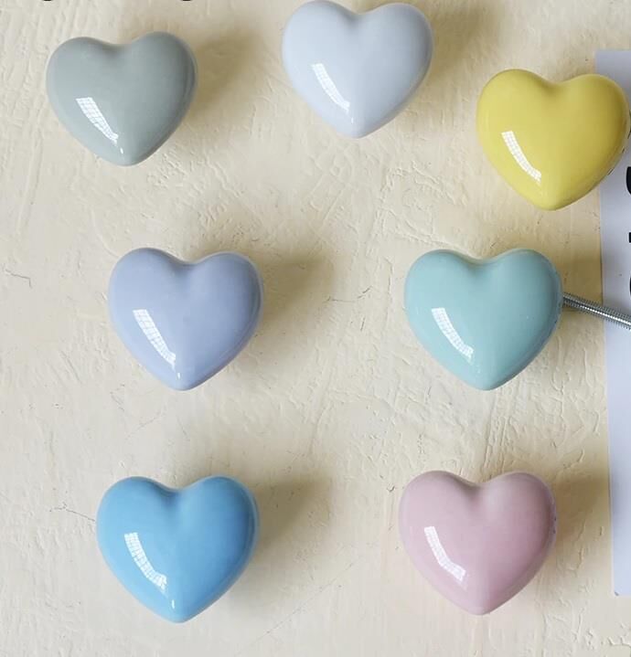 Modern Kalp Kulp Bebek Çocuk Genç Odası Çekmece Dolap Mobilya Kulpu