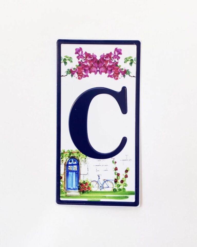 Metal C Kapı Numarası Kapı Önü Aksesuar Metal Plaka