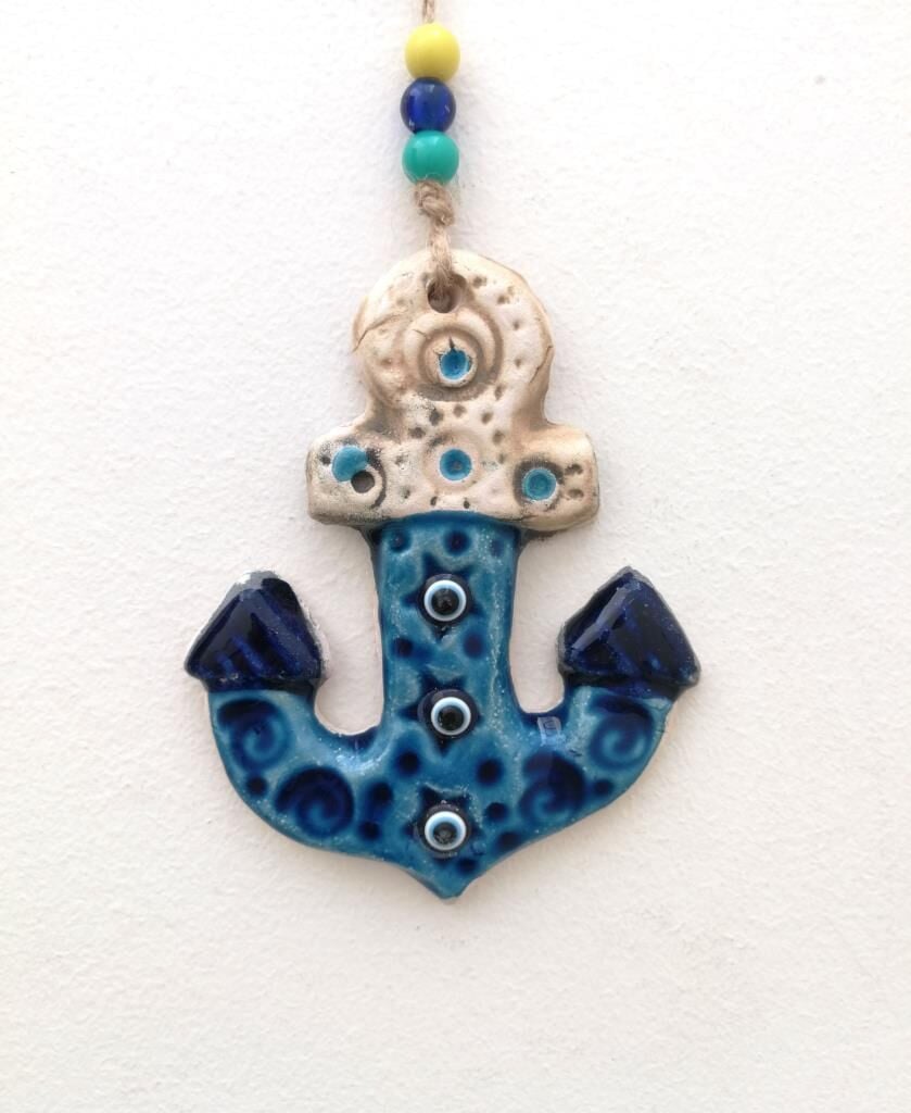 Seramik Mini Çapa Dekoratif Duvar Süsü