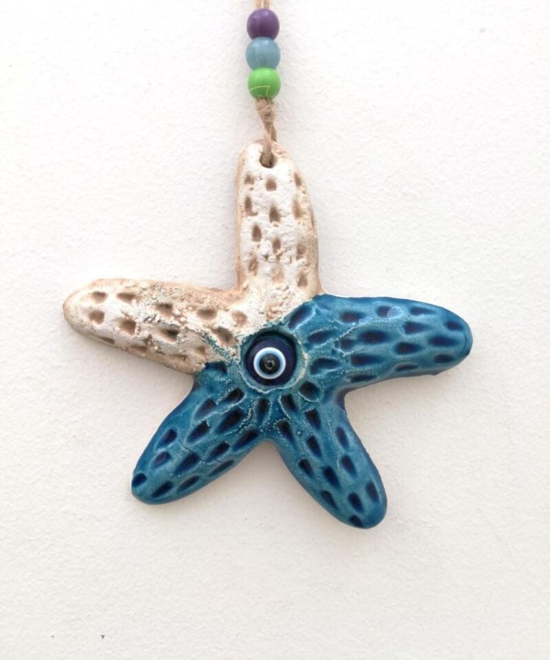 Seramik Mini Denizyıldızı Dekoratif Duvar Süsü