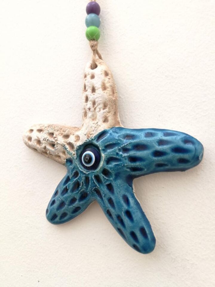 Seramik Mini Denizyıldızı Dekoratif Duvar Süsü