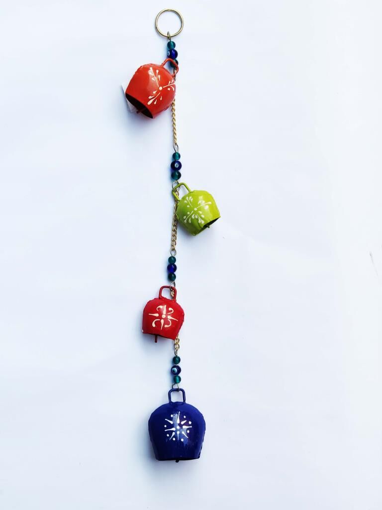 Dörtlü Renkli Çan Dekoratif Duvar Süsü Hediyelik