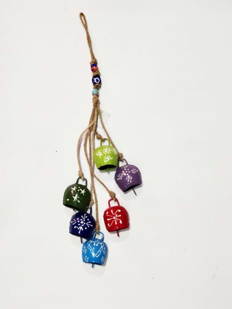 Altılı Renkli Çan Dekoratif Duvar Süsü Hediyelik