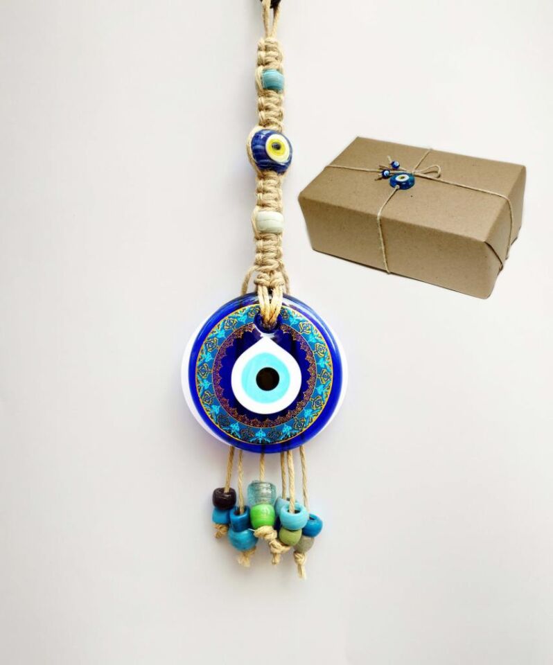 Desenli Nazar Boncuğu Duvar Süsü Hediye Nazarlık