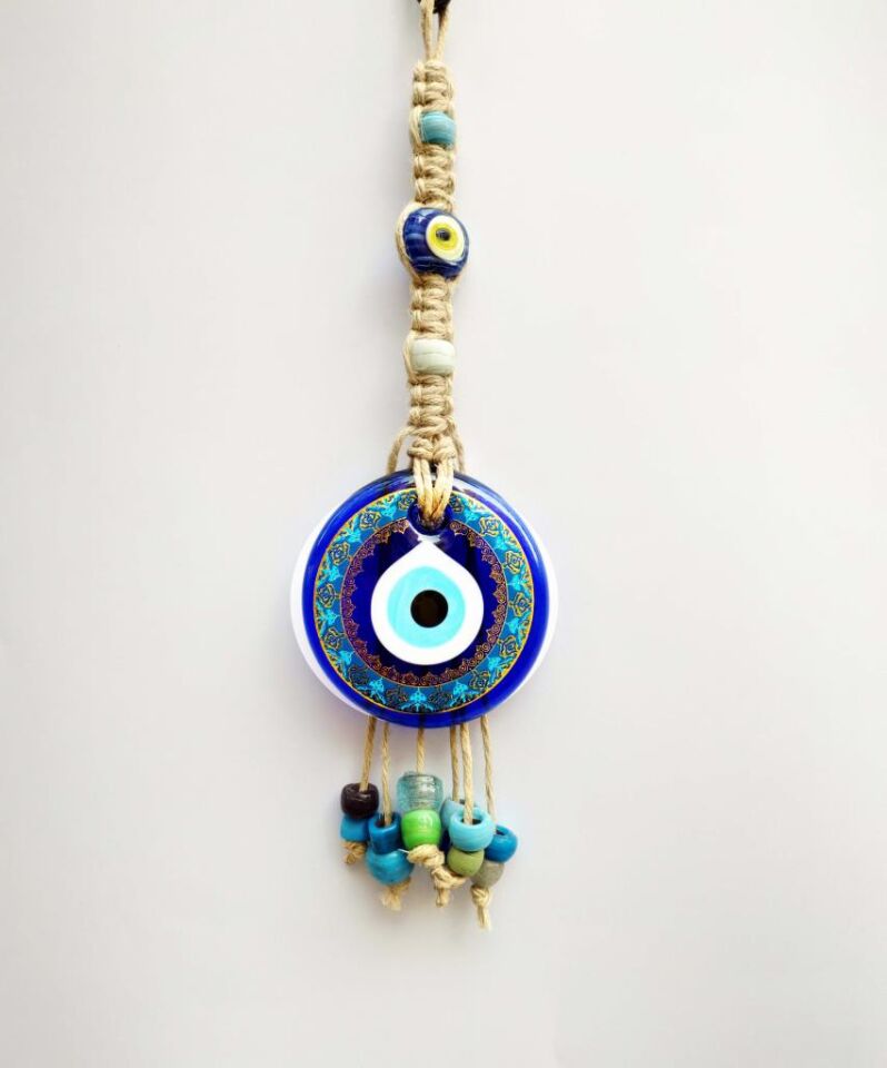 Desenli Nazar Boncuğu Duvar Süsü Hediye Nazarlık