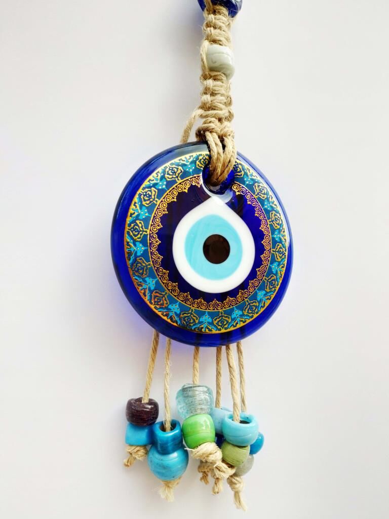 Desenli Nazar Boncuğu Duvar Süsü Hediye Nazarlık Normal Paket