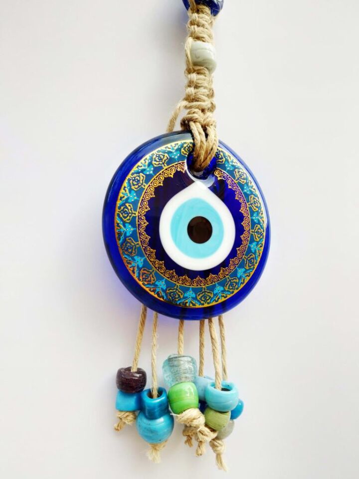 Desenli Nazar Boncuğu Duvar Süsü Hediye Nazarlık Normal Paket