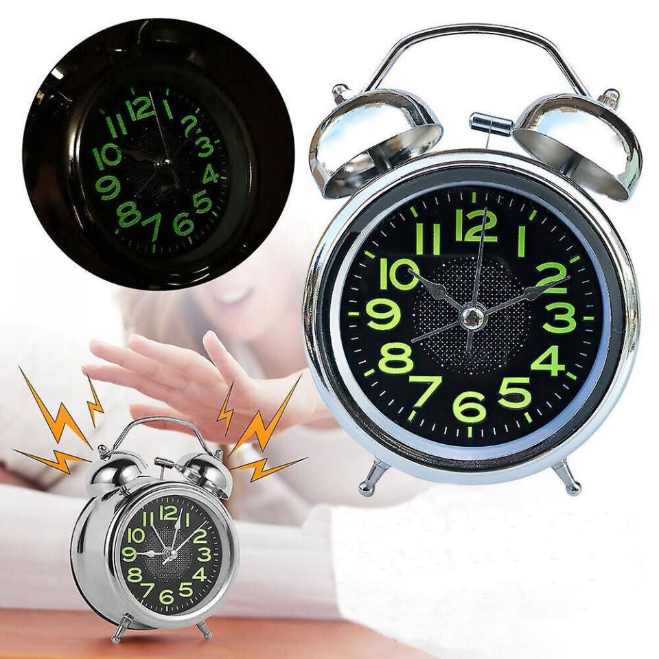 Dekoratif Rakamları Fosforlu Çalar Saat Ev Ofis Aksesuar Nostaljik Işıklı Masa Saati