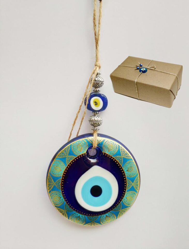 Desenli Nazar Boncuğu Duvar Süsü Hediyelik Nazarlık