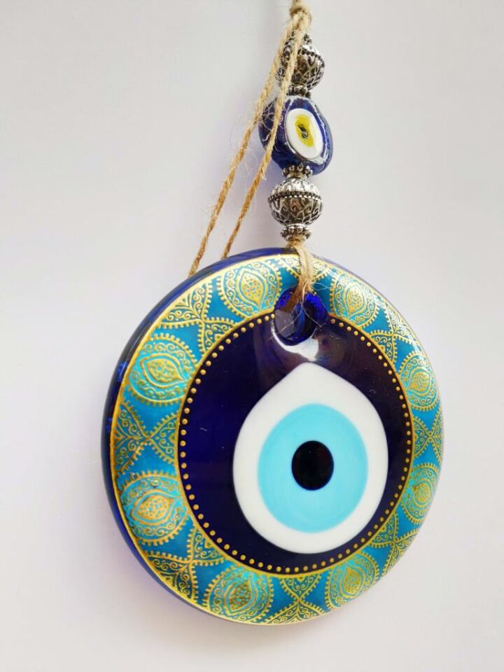Desenli Nazar Boncuğu Duvar Süsü Hediyelik Nazarlık