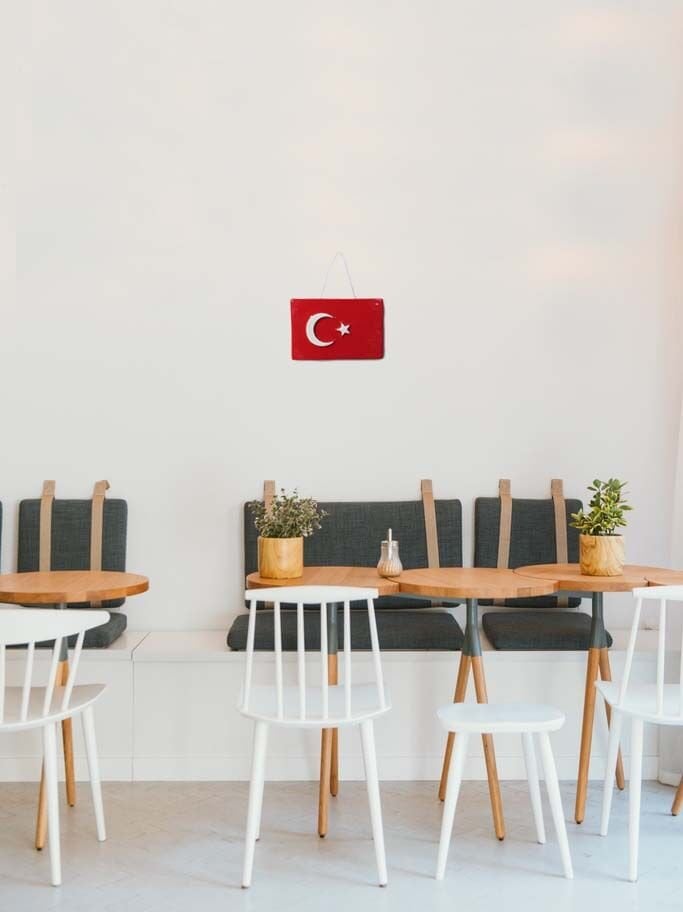 Seramik Türk Bayrağı 23x15 cm