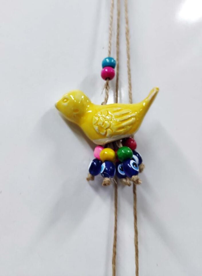 Kuş Tasarımlı Nazar Boncuklu Duvar Süsü