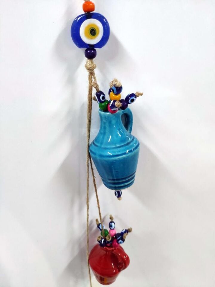 Küp Tasarımlı Nazar Boncuklu Duvar Süsü