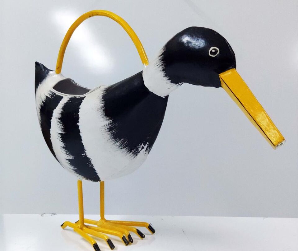 Metal Ördek Tasarımlı Dekoratif Bahçe Sulama Kabı