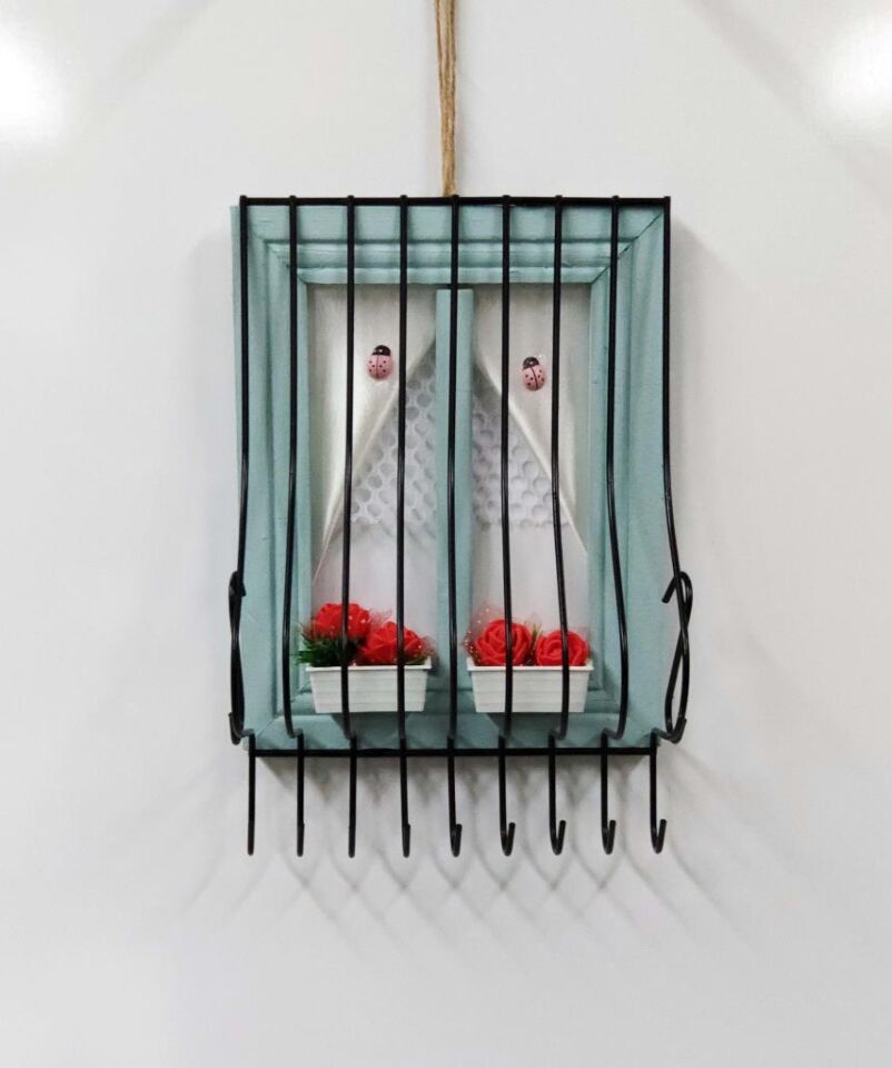 Pencere Tasarımlı Renkli Anahtarlık 16x25