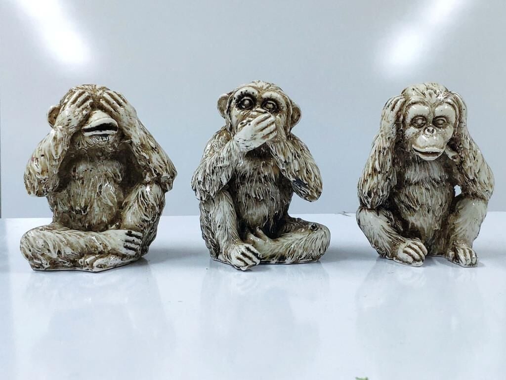 Üç Maymun Porselen Biblo