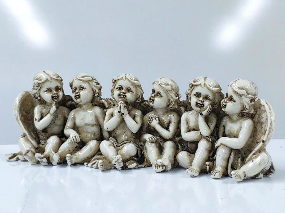 Altılı Melek Figürlü Porselen Biblo