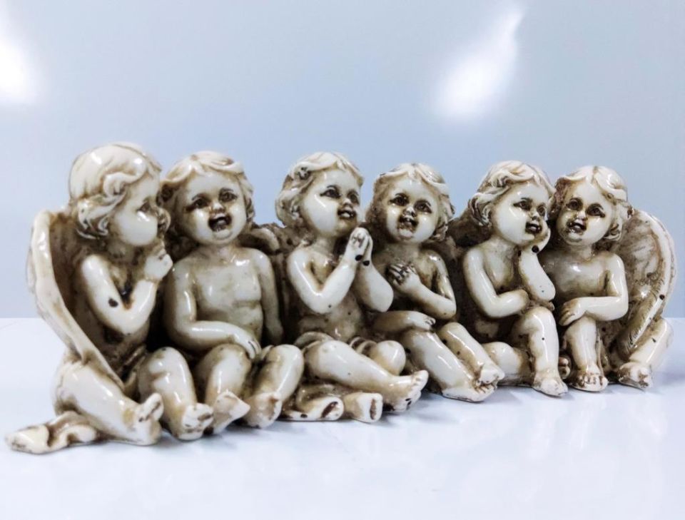 Altılı Melek Figürlü Porselen Biblo