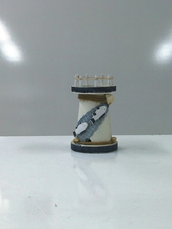 Ahşap Deniz Feneri Dekoratif Obje Boy 11 cm