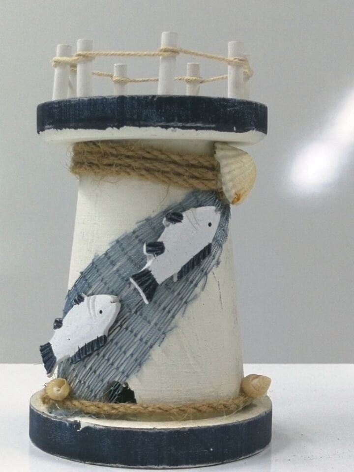 Ahşap Deniz Feneri Dekoratif Obje Boy 11 cm