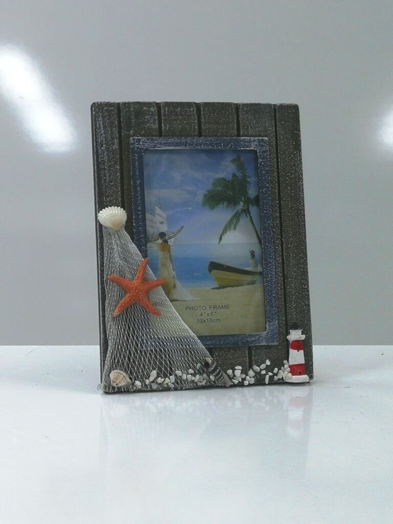 Ahşap Ağ Yıldız Fener Süslemeli Dik Fotoğraf Resim Çerçeve 17x21