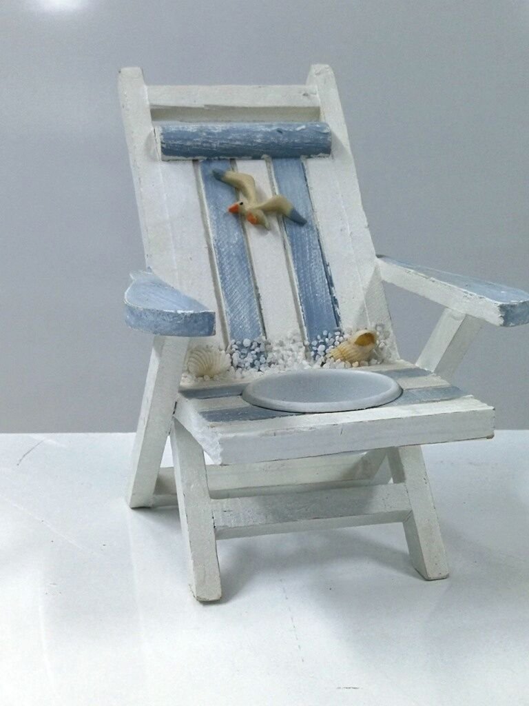 Ahşap Sandalye Tasarım Mumluk 15x12x16