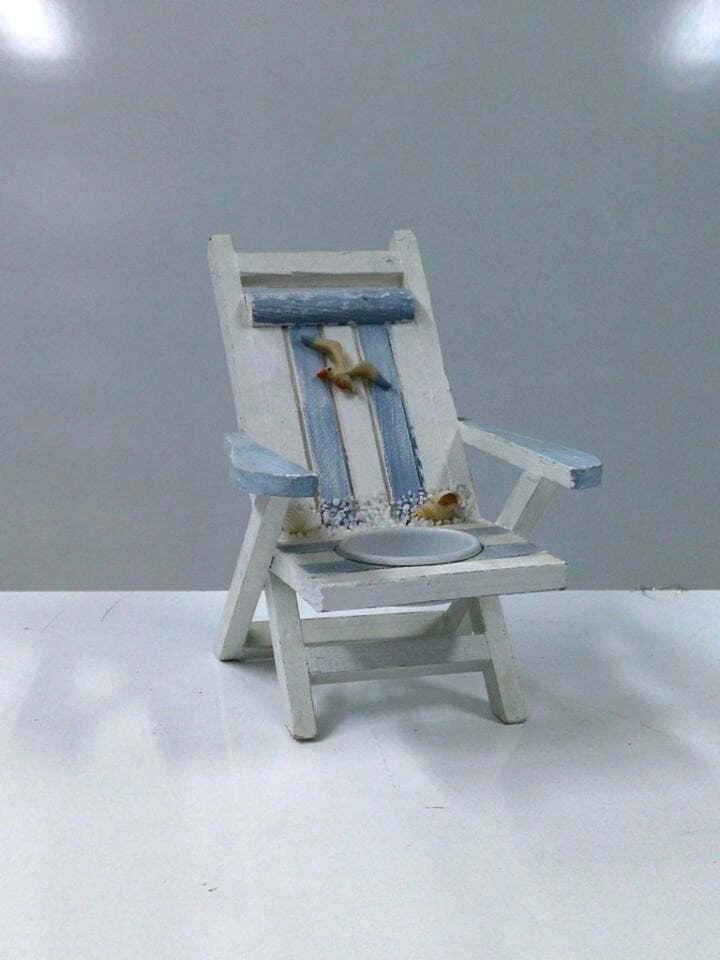 Ahşap Sandalye Tasarım Mumluk 15x12x16