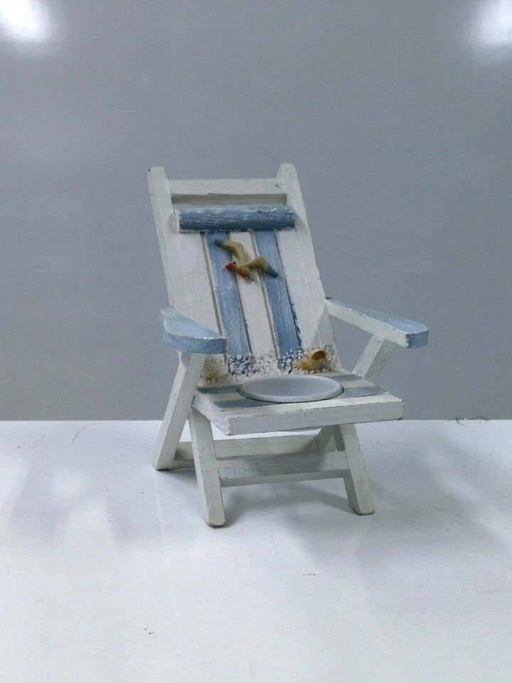 Ahşap Sandalye Tasarım Mumluk 15x12x16