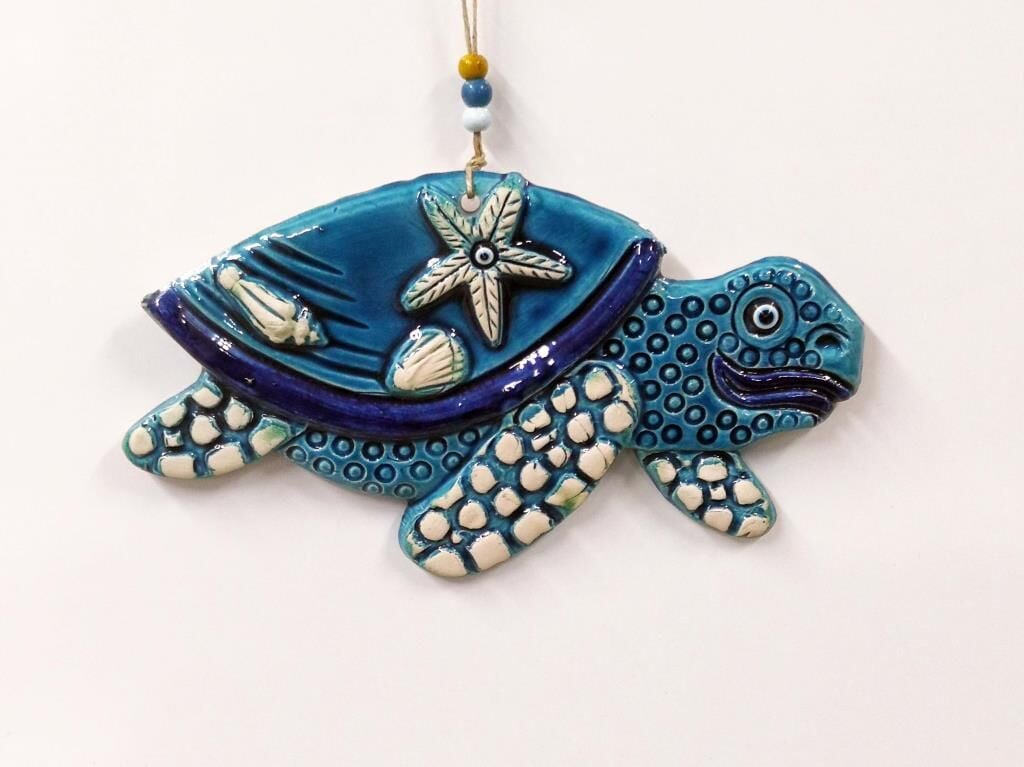 Kaplumbağa Figürlü Askılı Dekoratif Duvar Süsü Nazarlık