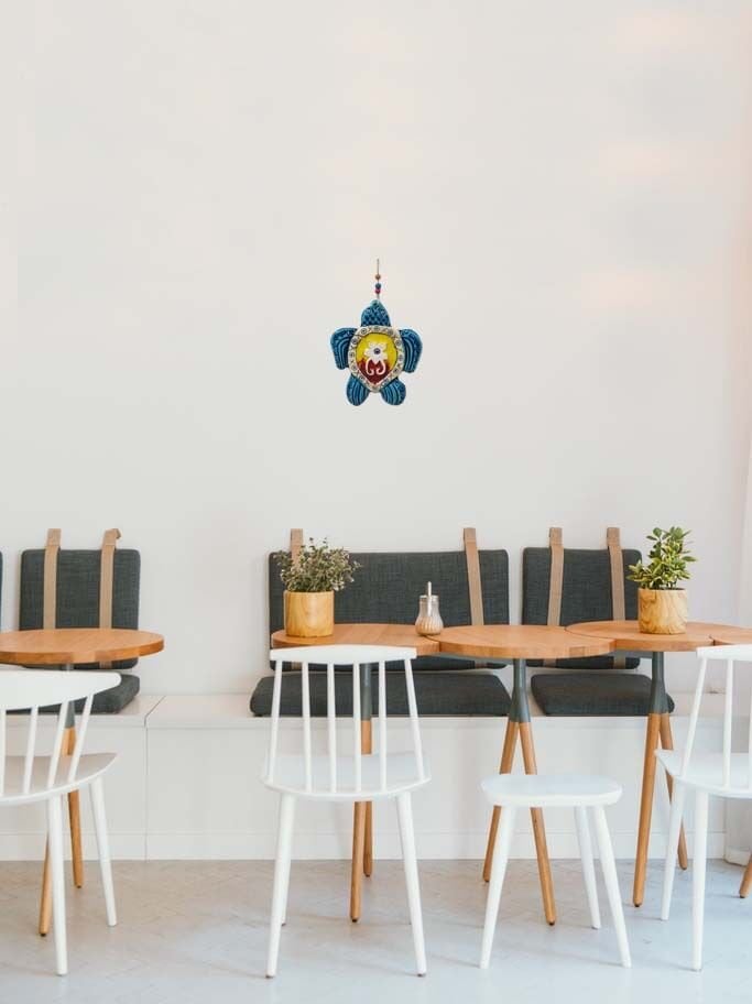 Kaplumbağa Figürlü Askılı Dekoratif Duvar Süsü Nazarlık Renkli