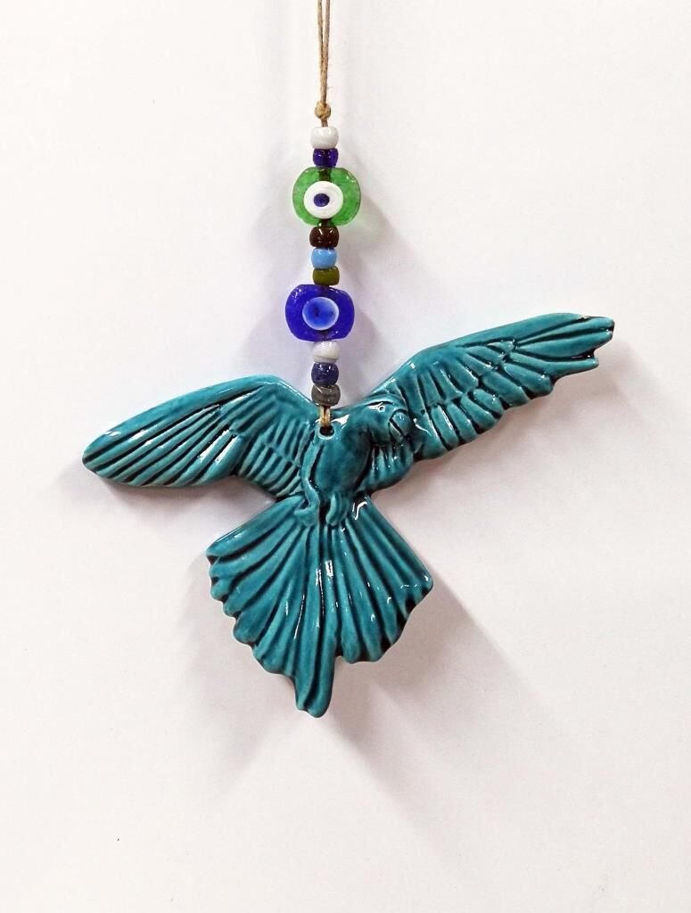 Kuş Figürlü Askılı Dekoratif Duvar Süsü Nazarlık