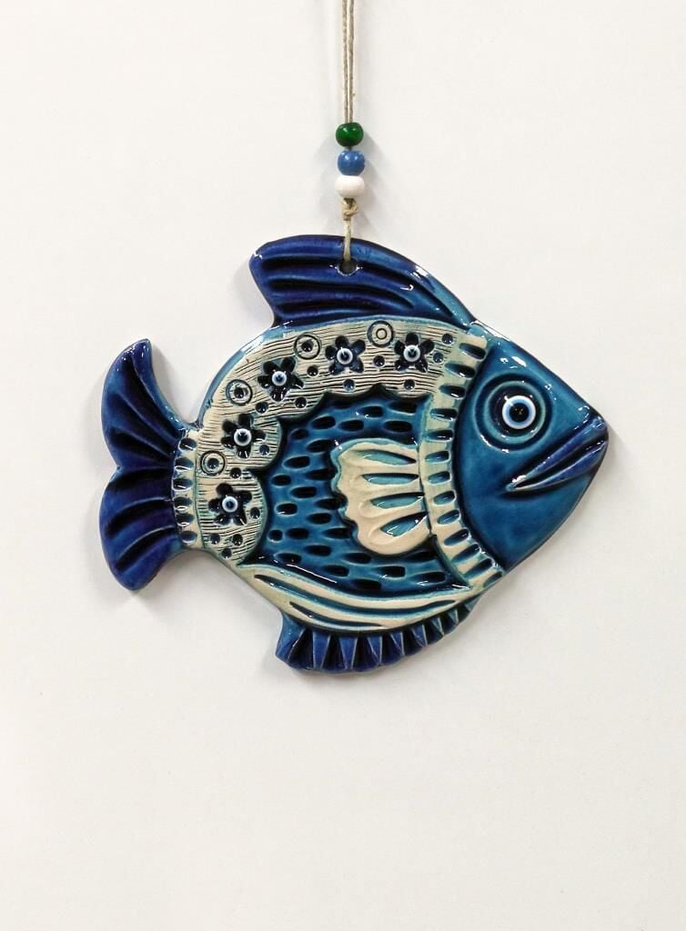 Balık Figürlü Askılı Dekoratif Duvar Süsü Nazarlık