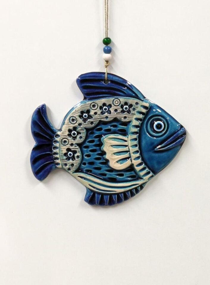 Balık Figürlü Askılı Dekoratif Duvar Süsü Nazarlık