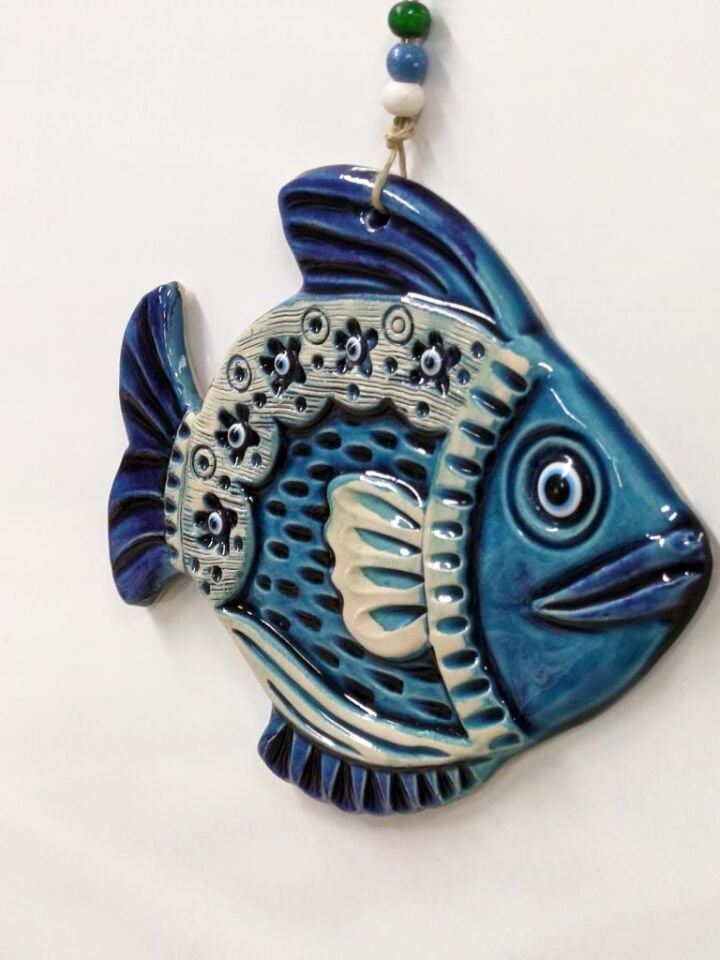 Balık Figürlü Askılı Dekoratif Duvar Süsü Nazarlık