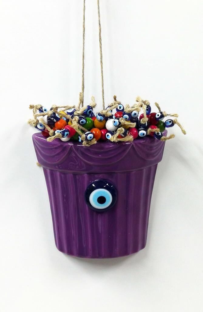 Saksı Figürlü Askılı Dekoratif Duvar Süsü Nazarlık