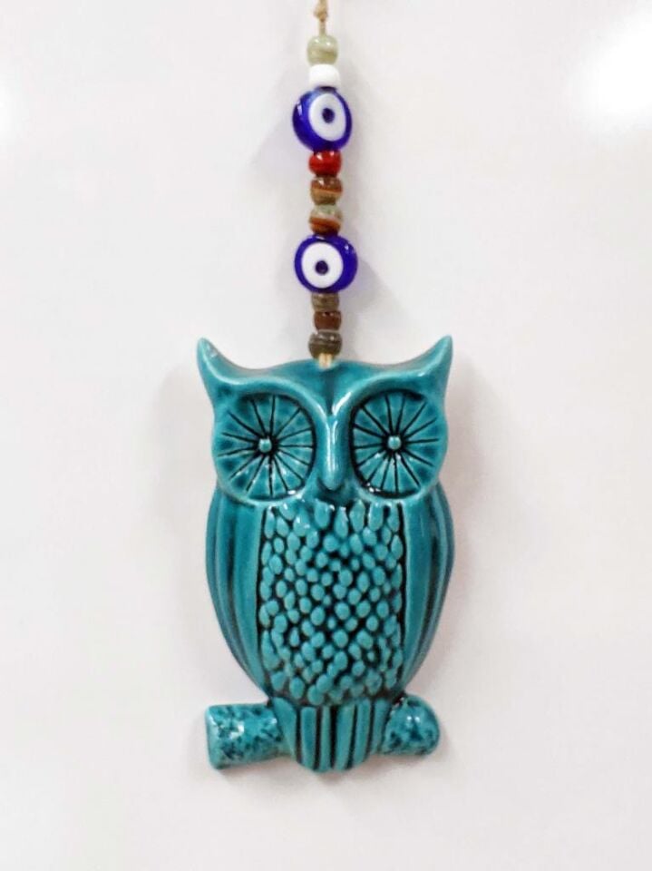 Baykuş Figürlü Askılı Dekoratif Duvar Süsü Nazarlık