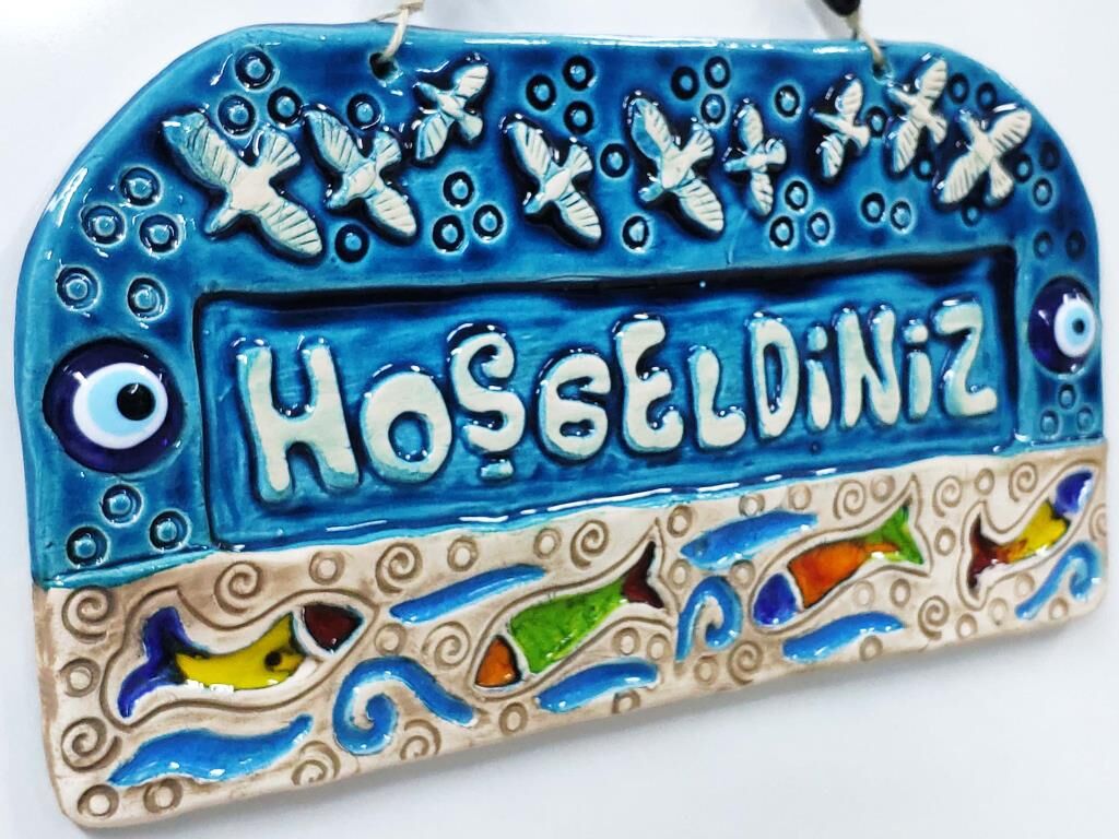 Hoşgeldiniz Yazılı Dekoratif Askılı Duvar Süsü