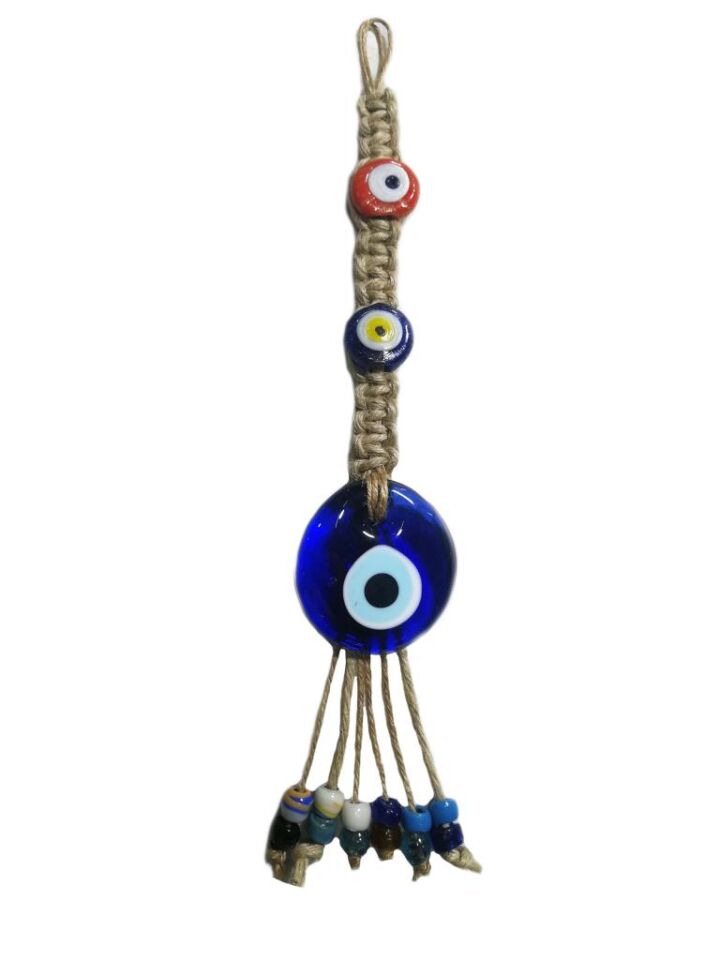 Makrome Örgülü Nazarlık 30 cm Duvar Süsü