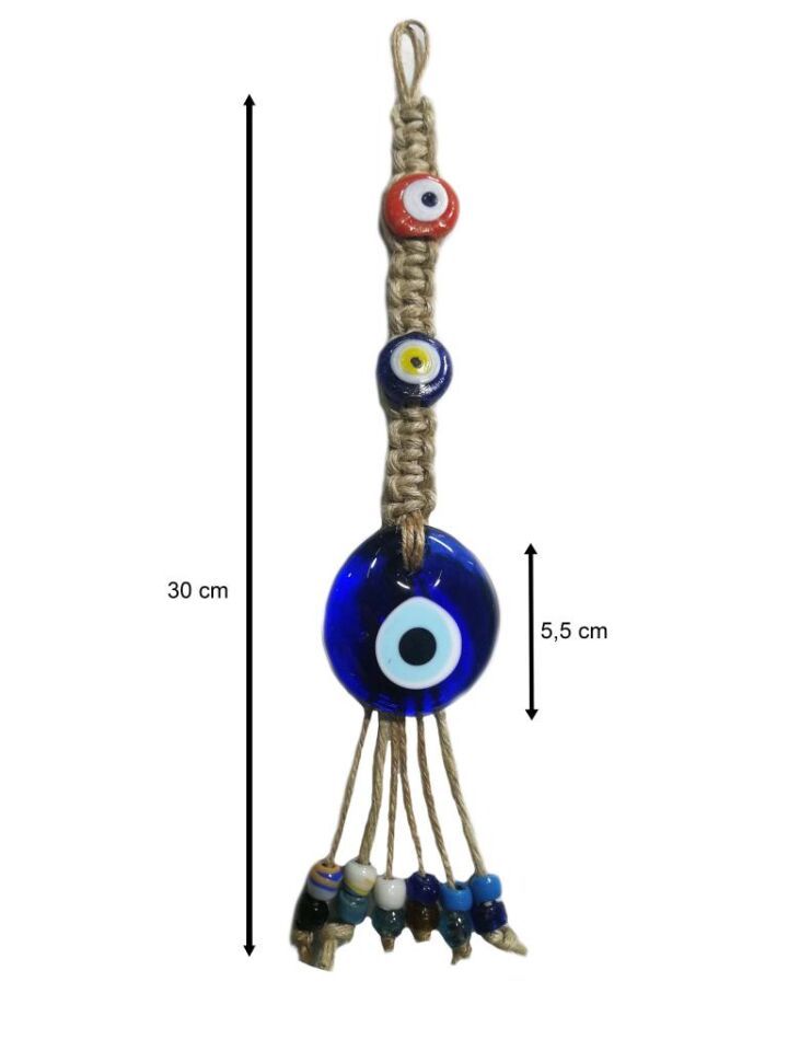 Makrome Örgülü Nazarlık 30 cm Duvar Süsü