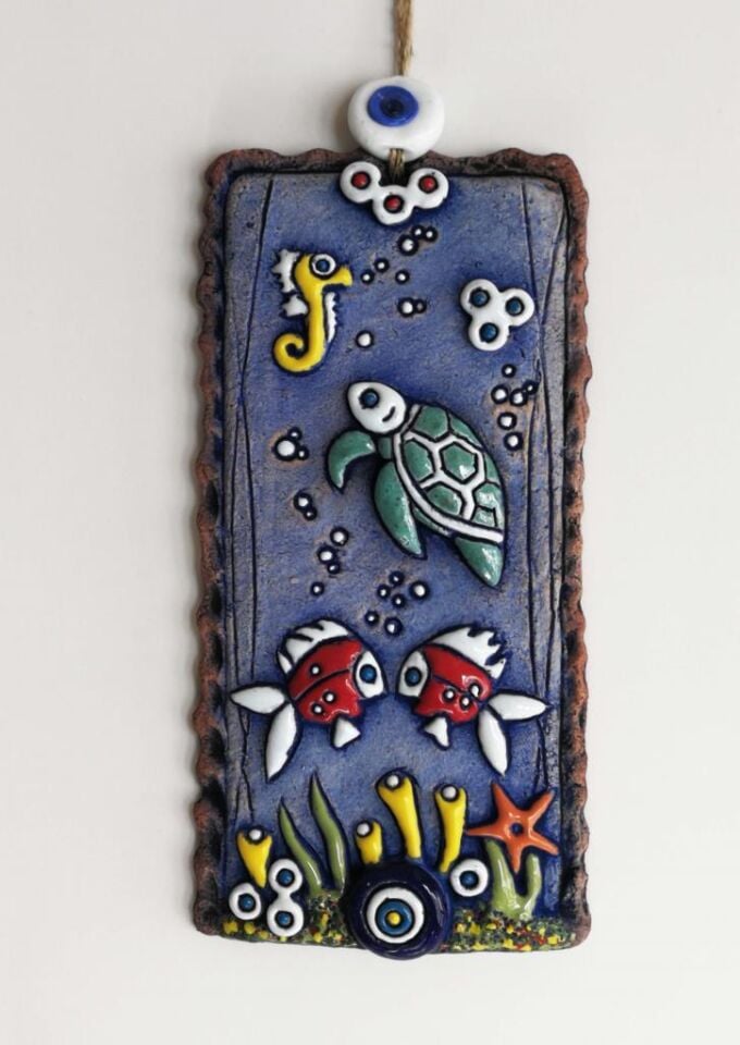 Özel Tasarım Deniz Altı Nazarlık Seramik Duvar Bahçe Balkon Süsü