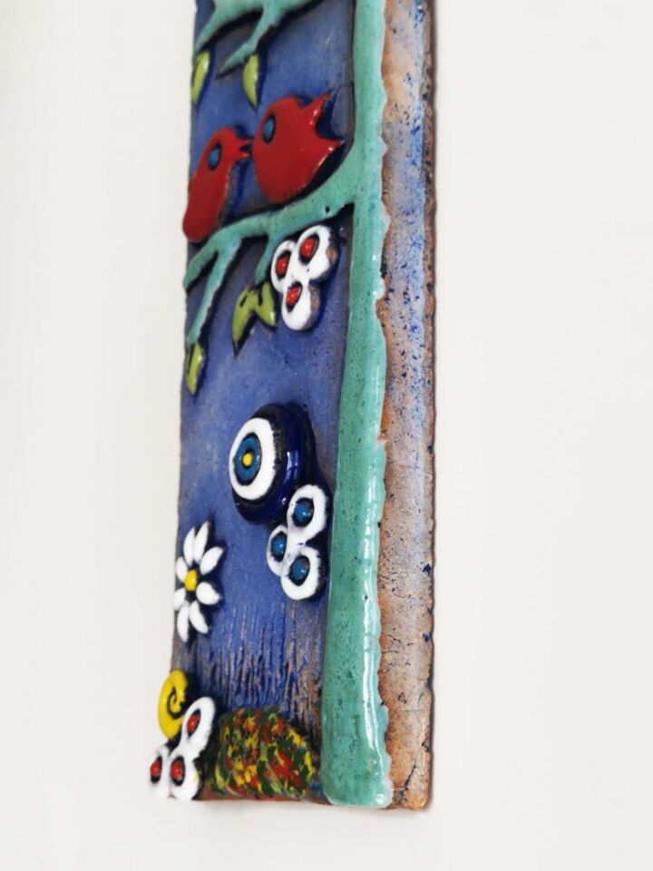 Özel Tasarım Dalda Kuş Nazarlık Seramik Duvar Süsü