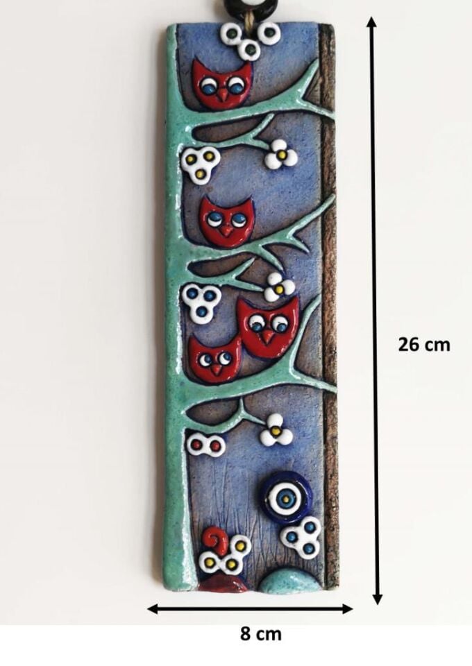 Özel Tasarım Dalda Baykuş Nazarlık Seramik Duvar Süsü