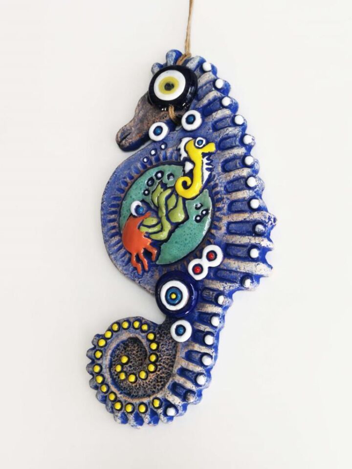 Özel Tasarım Denizatı Nazarlık Seramik Duvar Süsü