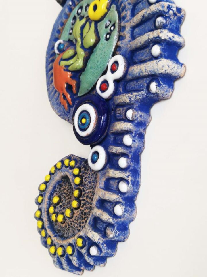 Özel Tasarım Denizatı Nazarlık Seramik Duvar Süsü