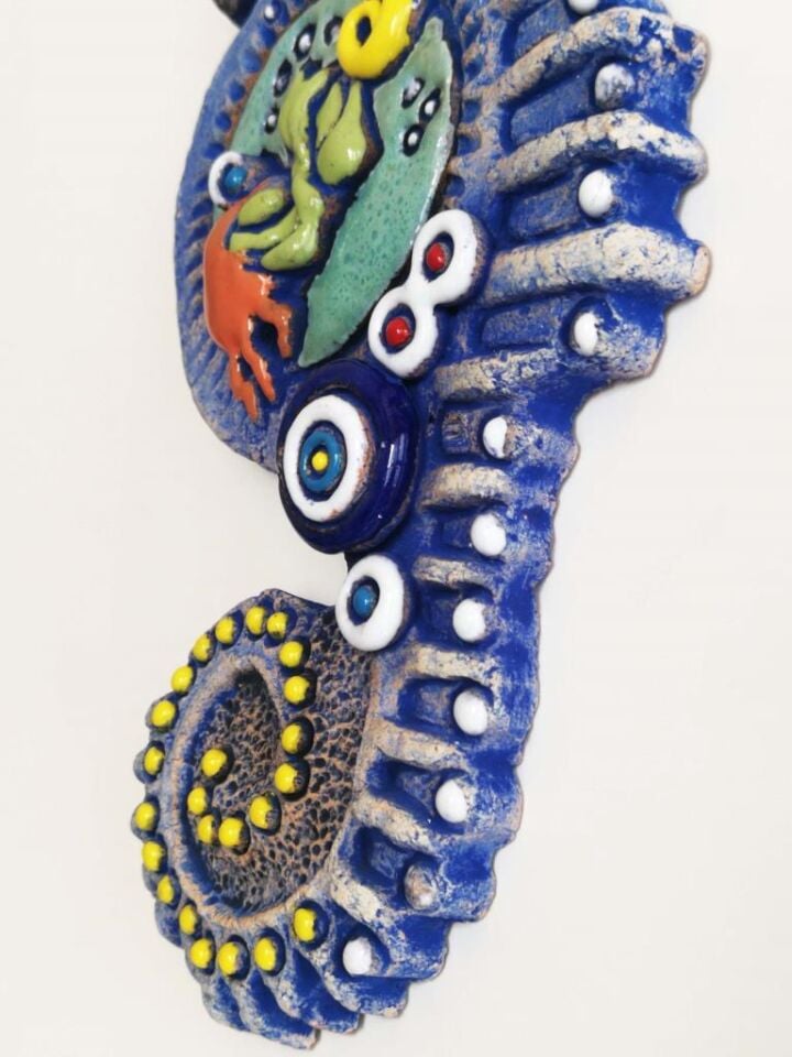 Özel Tasarım Denizatı Nazarlık Seramik Duvar Süsü