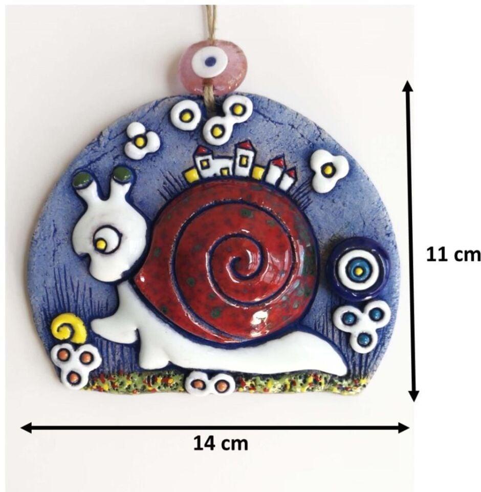 Özel Tasarım Salyangoz Nazarlık Seramik Duvar Süsü