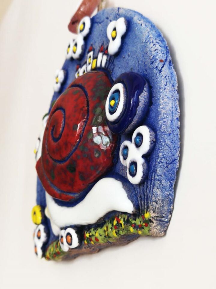 Özel Tasarım Salyangoz Nazarlık Seramik Duvar Süsü