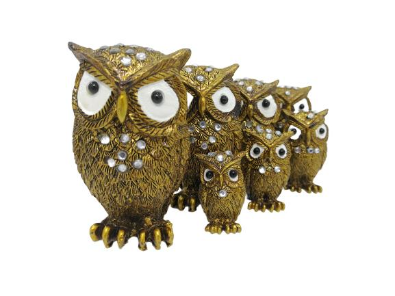 Dekoratif Yedili Baykuş Biblo